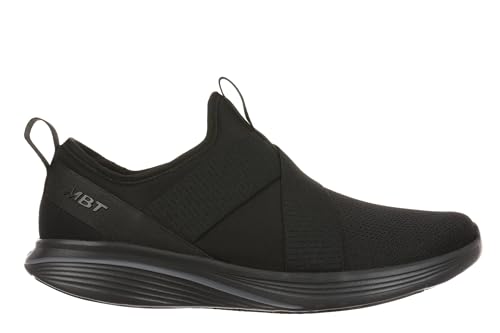 MBT JIN Damen-Laufschuhe ohne Schnürung. Anatomische und Bequeme Walking-Sneaker. Physiologische Komfort- und Stabilitätsschuhe mit gebogener Sohle. Moderne Sneaker. Schwarz