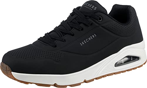 Skechers Herren Uno Stand On Air Sneaker, Black Durabuck Trim, 43 EU