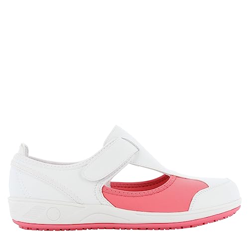 SAFETY JOGGER Arbeitsschuhe Damen Oxypas 38 EU Rosa - Camille - Leichter, Bequemer Sicherheitsschuh mit Klettverschluss, ideal für Pflege, Küche oder Innenbereich, rutschfest