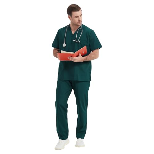 MISEMIYA - Unisex-Schrubb-Set - Medizinische Uniform mit Oberteil und Hose ref.6801-6802 - Large, Grün 68