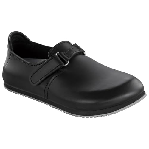 Birkenstock Clog Linz Superlauf, Naturleder, schwarz, normal, Größe 43 583184-43 (Damen-Clog Pantoffel Pantolette Latsche Halbschuh Clogs Clogen Treter Arbeitsschuh)