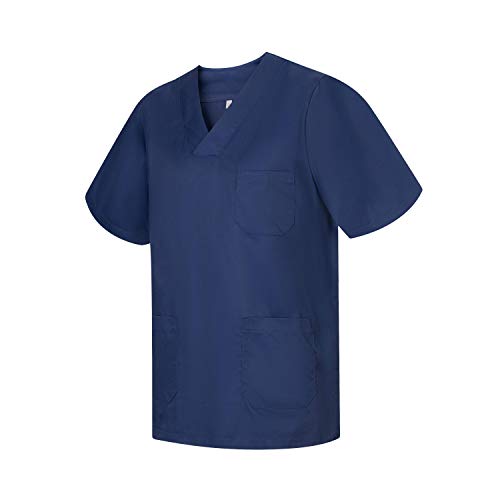 MISEMIYA - Medizinische Uniformen Unisex Top Krankenschwester Krankenhaus Berufskleidung - Medium, Marineblau