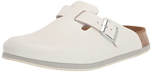 BIRKENSTOCK Superlauf-Arbeitsschuh Boston Naturleder Normales Fußbett, Weiß, 44 EU