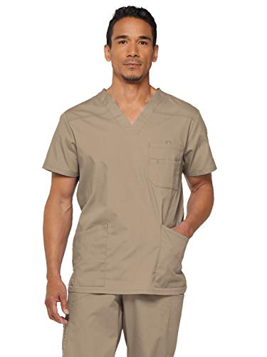 Dickies Herren Scrubs Top mit V-Ausschnitt Medizinisches Schlupfhemd, Khaki, XX-Large Groß