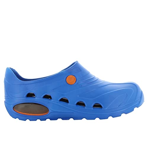 Oxypas Safety Jogger Arbeitsschuhe Damen - Antistatische und rutschfeste Sicherheitsschuhe Herren, Leichter Clog für Medizin, Pflege und Gastro, Antibakteriell, Blau, EU 37/38