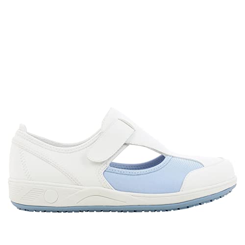 SAFETY JOGGER Arbeitsschuhe Damen Oxypas 39 EU Blau - Camille - Leichter, Bequemer Sicherheitsschuh mit Klettverschluss, ideal für Pflege, Küche oder Innenbereich, rutschfest