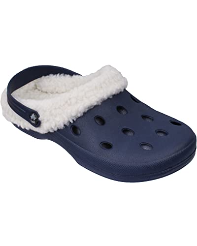 loki Grizzly Unisex Clogs mit weichem Innen-Futter I Bequeme Pantoffeln für Damen und Herren I Ganzjahres-Schuh Dank herausnehmbarem Futter I Größe: 40, Farbe: Blau