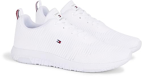 Tommy Hilfiger Herren Sneakers Corporate Knit Rib Runner, Weiß (White), 43