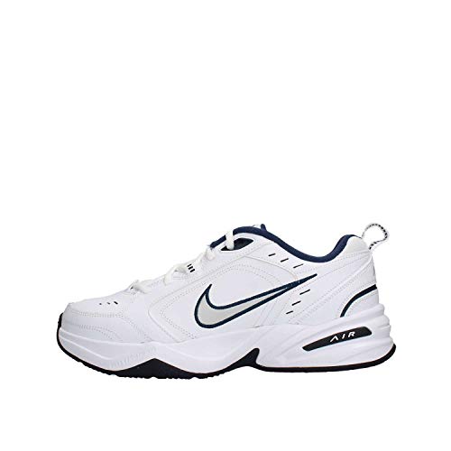 Nike Herren Air Monarch Iv Fitnessschuhe, Weiß Midnight Navy Metallic Silver, 47.5 EU