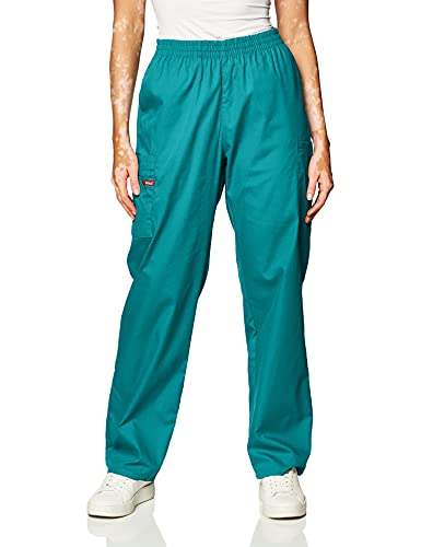 Dickies Medizinische Schlupfhose für Damen, mit elastischer Taille, blaugrün, XL