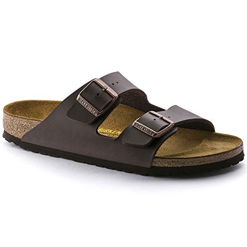 Birkenstock Classic Arizona Birko-Flor, Unisex-Erwachsene Pantoletten, Braun (Dunkelbraun), 45 EU