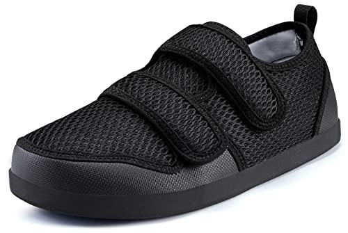 Diabetiker Hausschuhe Herren Damen Arthritis Ödem Verstellbare Verschluss Sandalen Extra Weit Klettverschuß Freizeitschuhe Bequemer Rehaschuhe für Senioren