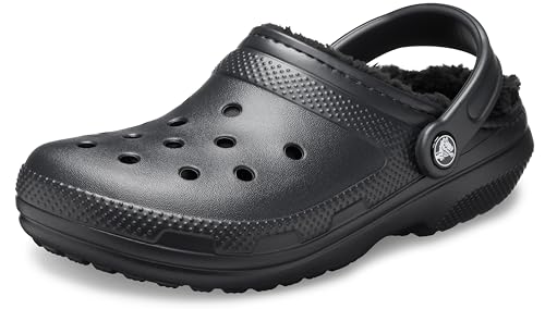 Crocs Classic Lined Clog – Unisex Clogs für Erwachsene – Mit flauschigem Innenfutter – Im Slip-On-Stil – Schwarz – Größe 41-42