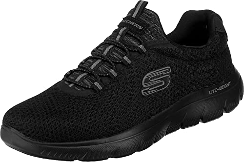 Skechers Damen Summits Sneaker, Black Mesh Trim, 42 EU