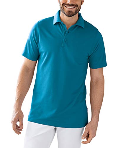 CLINIC DRESS Shirt Polo Unisex 1/2 Arm - gerade Form Polokragen 60% Baumwolle, für Krankenschwestern, Pfleger, Ärzte und Pflegepersonal Petrol L