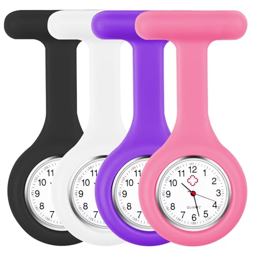 Newaner Krankenschwester Zubehör(4Pcs), Digital Uhr Uhren für Damen Krankenschwesteruhr, Schwesternuhr Nurse Accessories, Krankenschwester Pflege Watch Schwesternuhren Krankenschwesternuhr