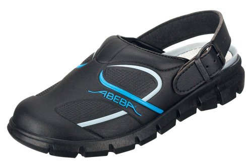 Abeba Clog 7331 - Dynamic Mikrofaser, schwarz/blau zertifiziert, 41