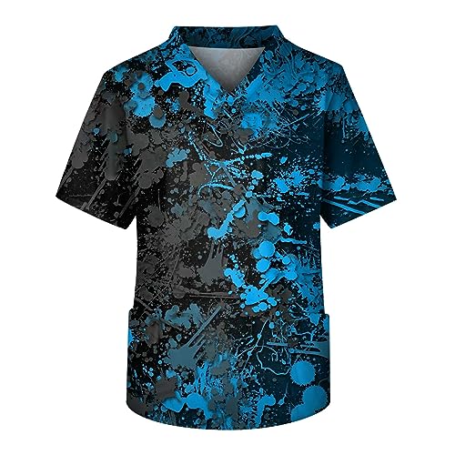 Clinic Dress Herren Kasack Mantel Pflege Herren Tuniken Herren Pflege Bunt Baumwolle Tuniken Herren Pflege Bunt Baumwolle Dad Shirt Arbeitskittel Herren Arbeitsbekleidung Blau 2XL